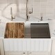 preview thumbnail 9 of 18, Karran 30" Single Bowl Workstation Fireclay Kitchen Sink with Reversible Fluted Apron Front