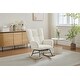 preview thumbnail 14 of 16, Modern Nursery Rocking Chair, Upholstered Glider Chair with High Backrest, Rocker Accent Armchair with Solid Wood Legs