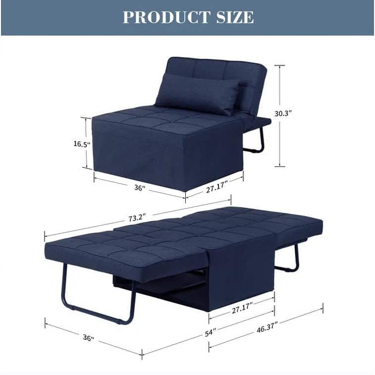 Zenova 4-1 Adjustable Sofa Sleep Chair with Ottoman, Sofa Bed ,Couch Bed