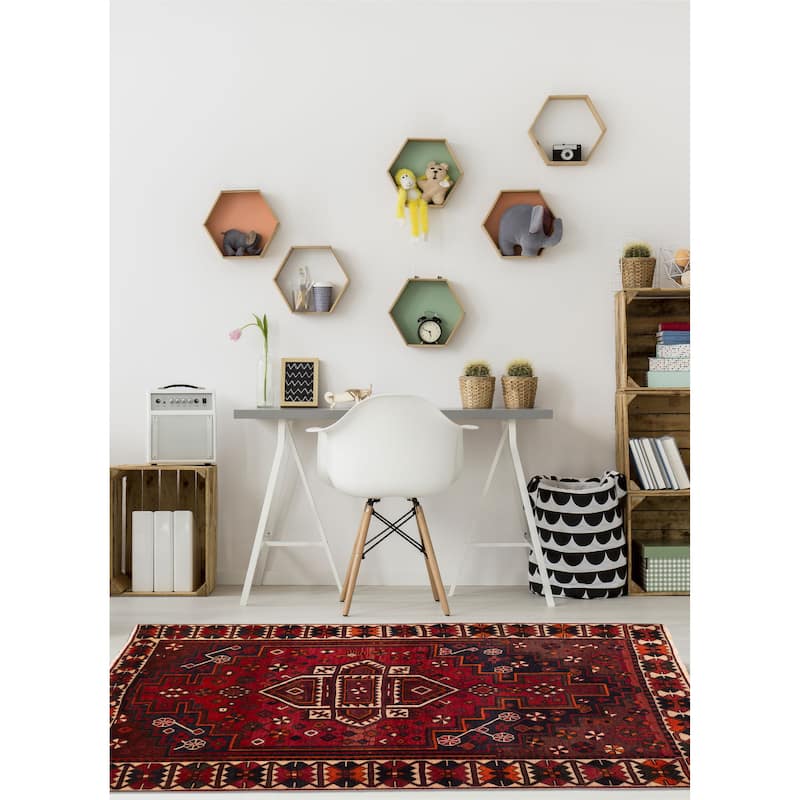 ECARPETGALLERY Hand-knotted Konya Anatolian Red Wool Rug - 4'9 x 6'0