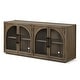 preview thumbnail 5 of 6, Furniture of America Lenn Modern Farmhouse Oak Wood 4-Door Dining Server with Glass Doors