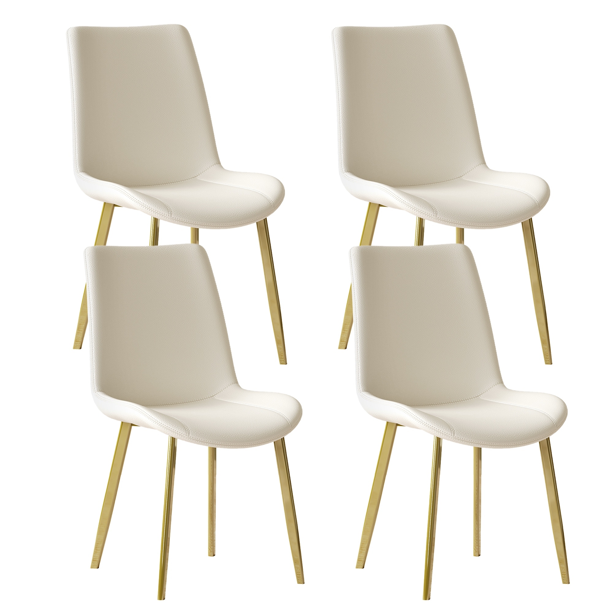 Dining Chairs Set of 4, Modern Design Home Chairs, PU Leather Metal Dining Chairs for Kitchen Dining Room