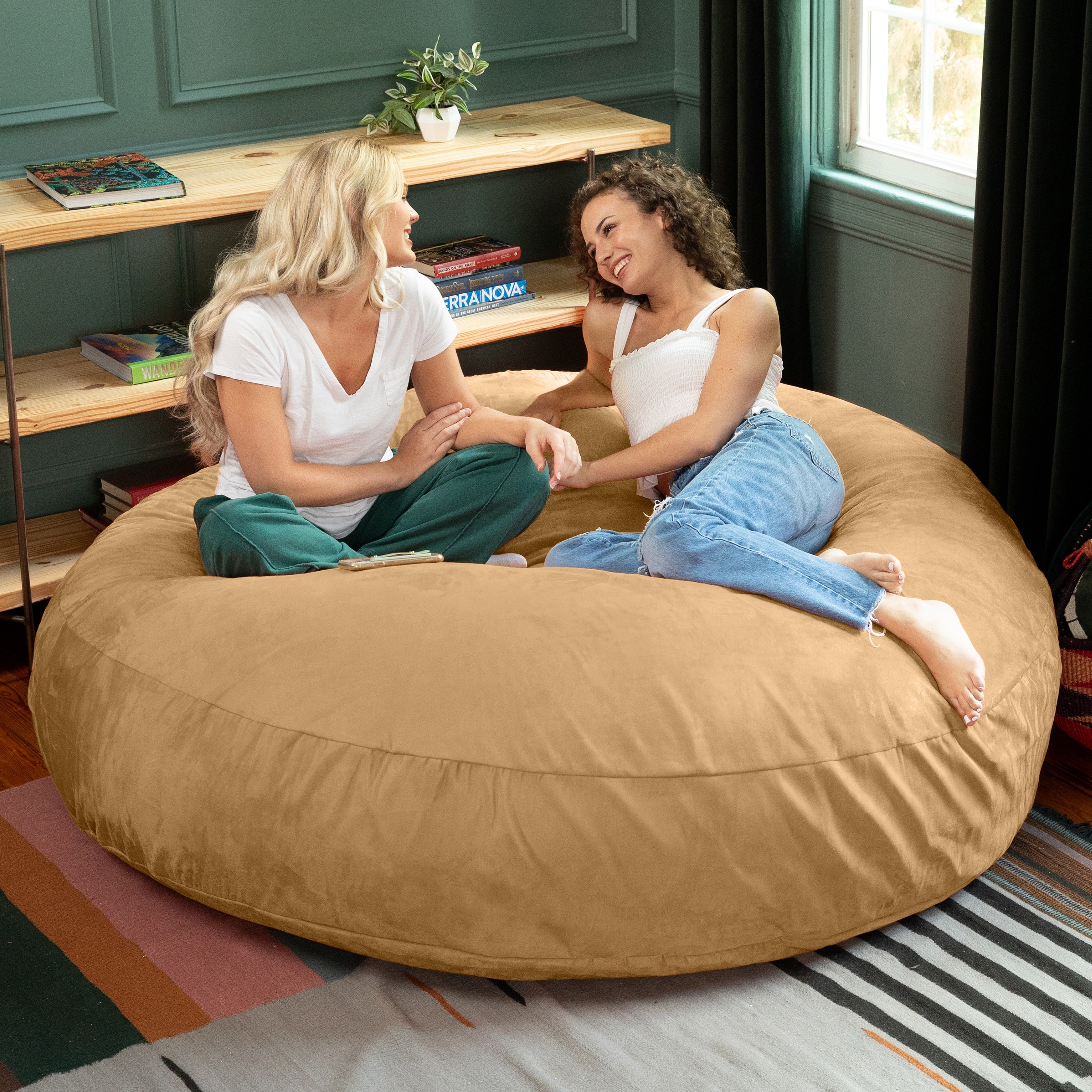 Solid Cream Sherpa Large Bean Bag Chair – Majestic Home Goods