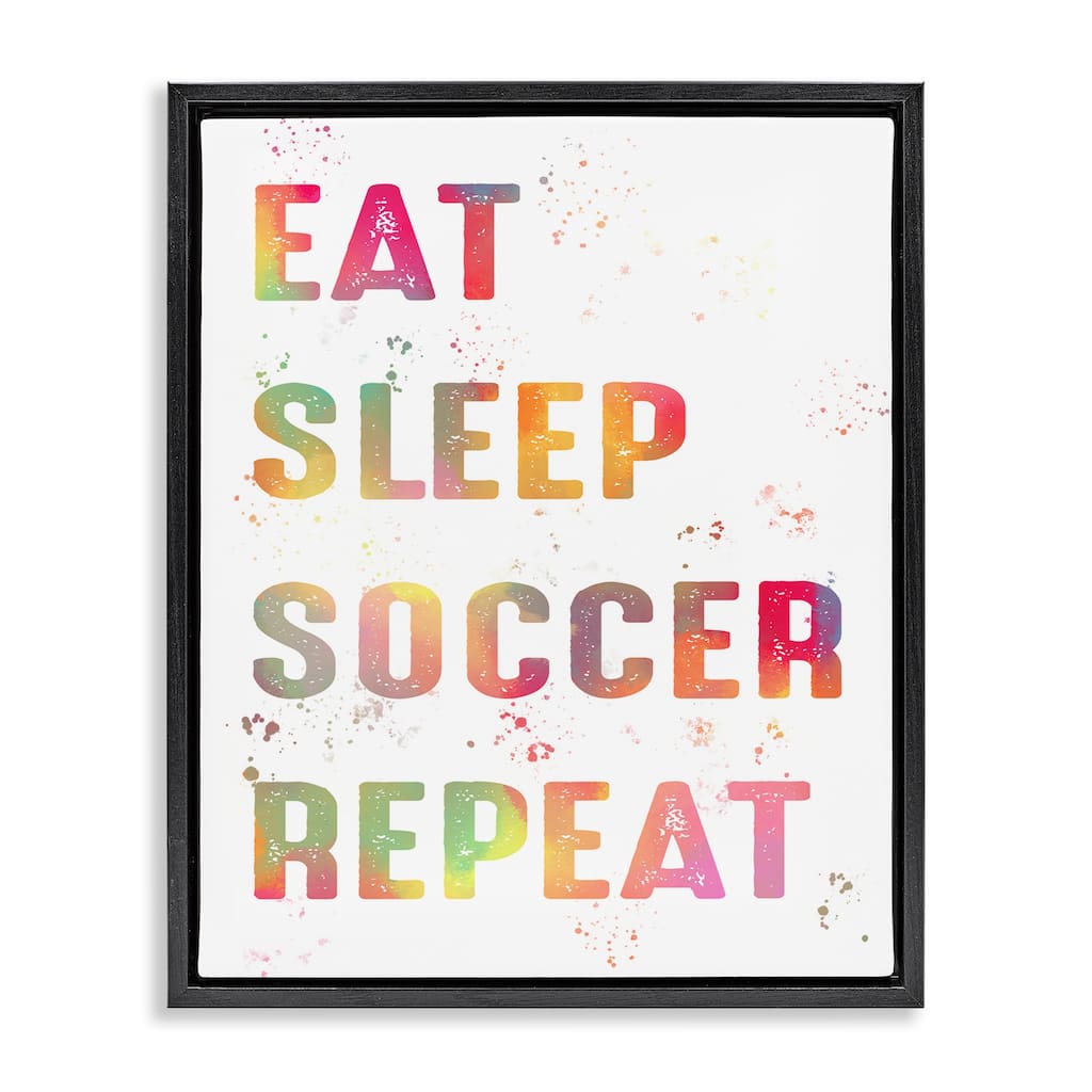 Stupell Pastel Soccer Motivation Framed Floater Canvas Wall Art Design By Marcus Prime