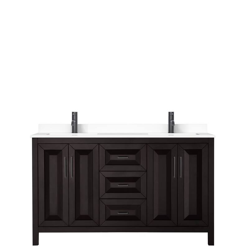 Daria 60 Inch Double Vanity, Cultured Marble Top