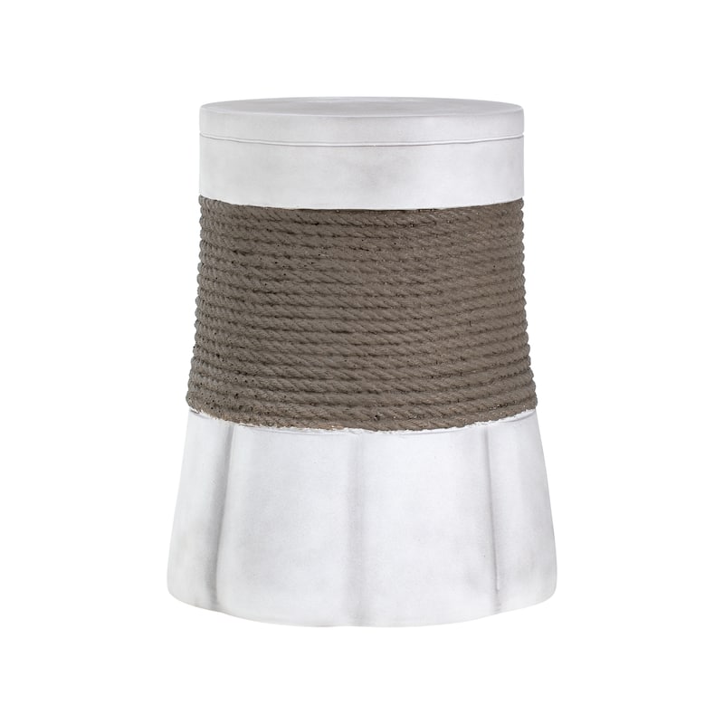 Christopher Knight Home - 14" Retro Woven Rope MGO Side Table with Fan Pedestal Base - Brown,Gray