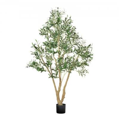 6ft Olive Tree Artificial with Flexible Branches Realistic Fake Plant for Indoor Home Decoration - 43.31 x 31.50 x 72.05 in