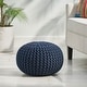 preview thumbnail 45 of 62, Moro Handcrafted Modern Cotton Pouf by Christopher Knight Home Navy