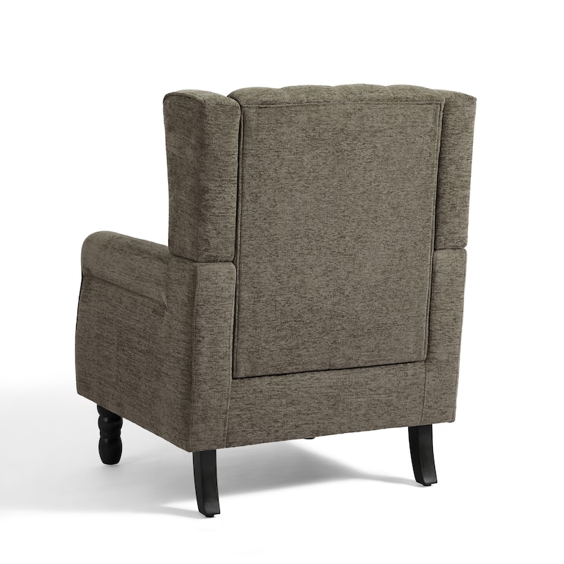 Button-Tufted Accent Chair Wingback Armchair - 38"H