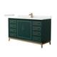 Option Green / White Quartz Top / Satin Bronze Hardware