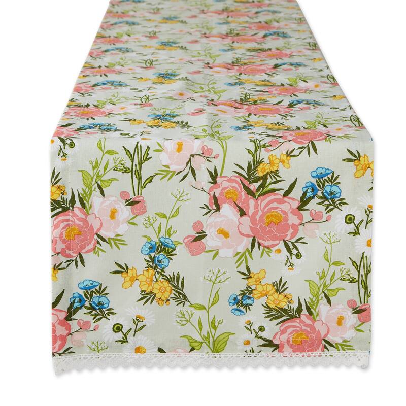 DII Spring Bouquet Print Table Runner - Table Runner, 14x72" - Sping Bouquet