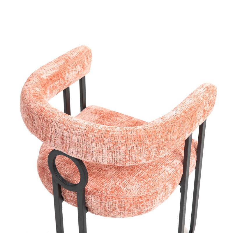Upholstered Accent Chair Barrel Side Chair Set of 2 - Pink