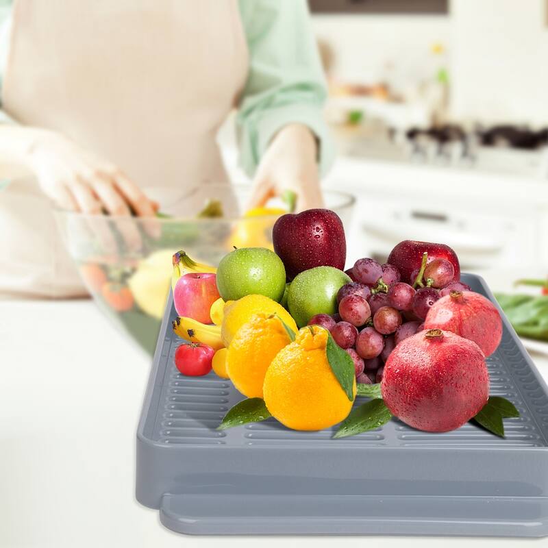 Outdoor Camping Gear Countertop Dish Rack Set with Sponge Drying Mat