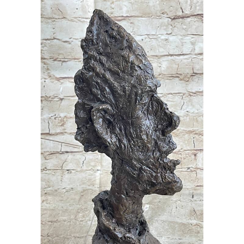 Bust Of Diego After Alberto Giacometti Bronze Metal Brutalist Head Statue Sculpture