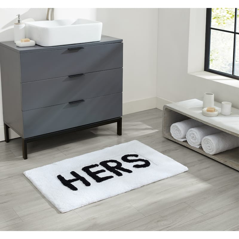 Jean Pierre Novelty Cotton Bath Rug - 21"x34" - "His" & "Hers"