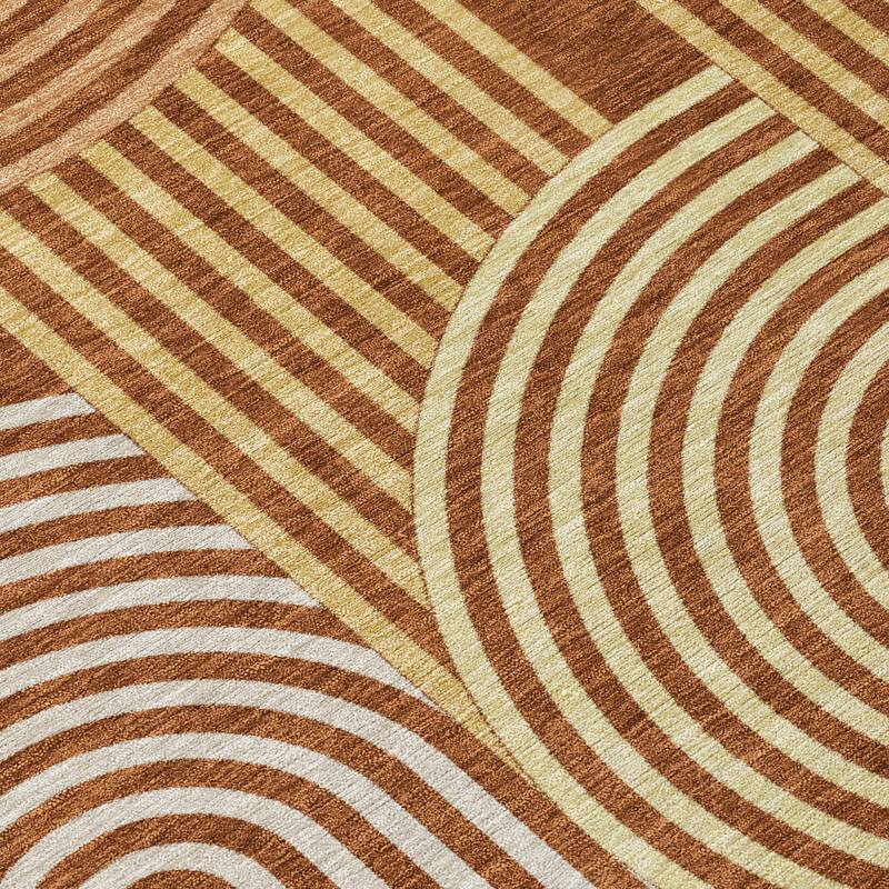 Machine Washable Indoor/ Outdoor Modern Basehor Chantille Rug