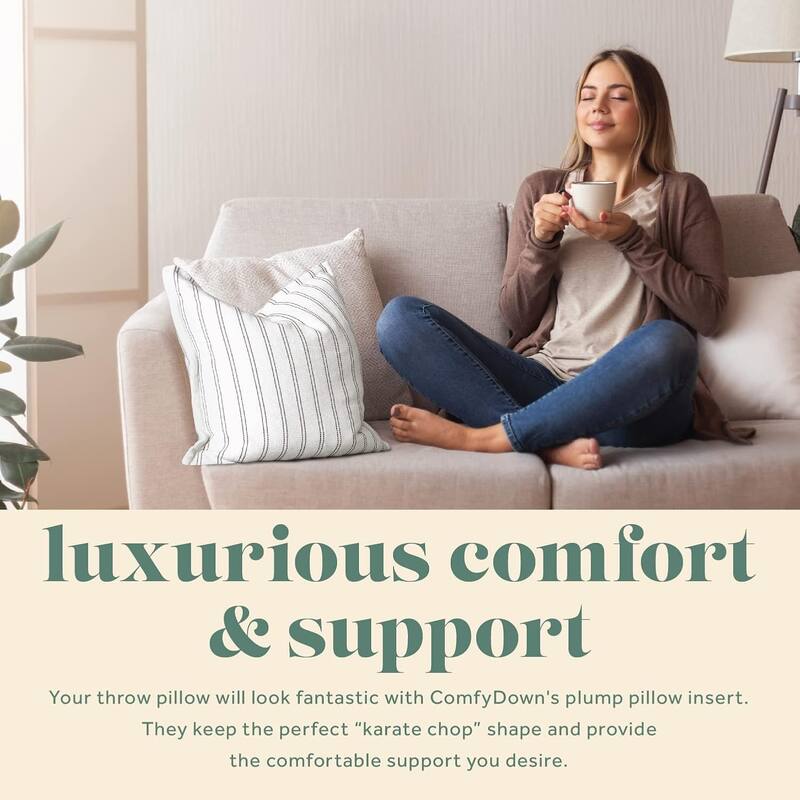 ComfyDown Decorative Down and Feathers Fill Rectangle Pillow Insert