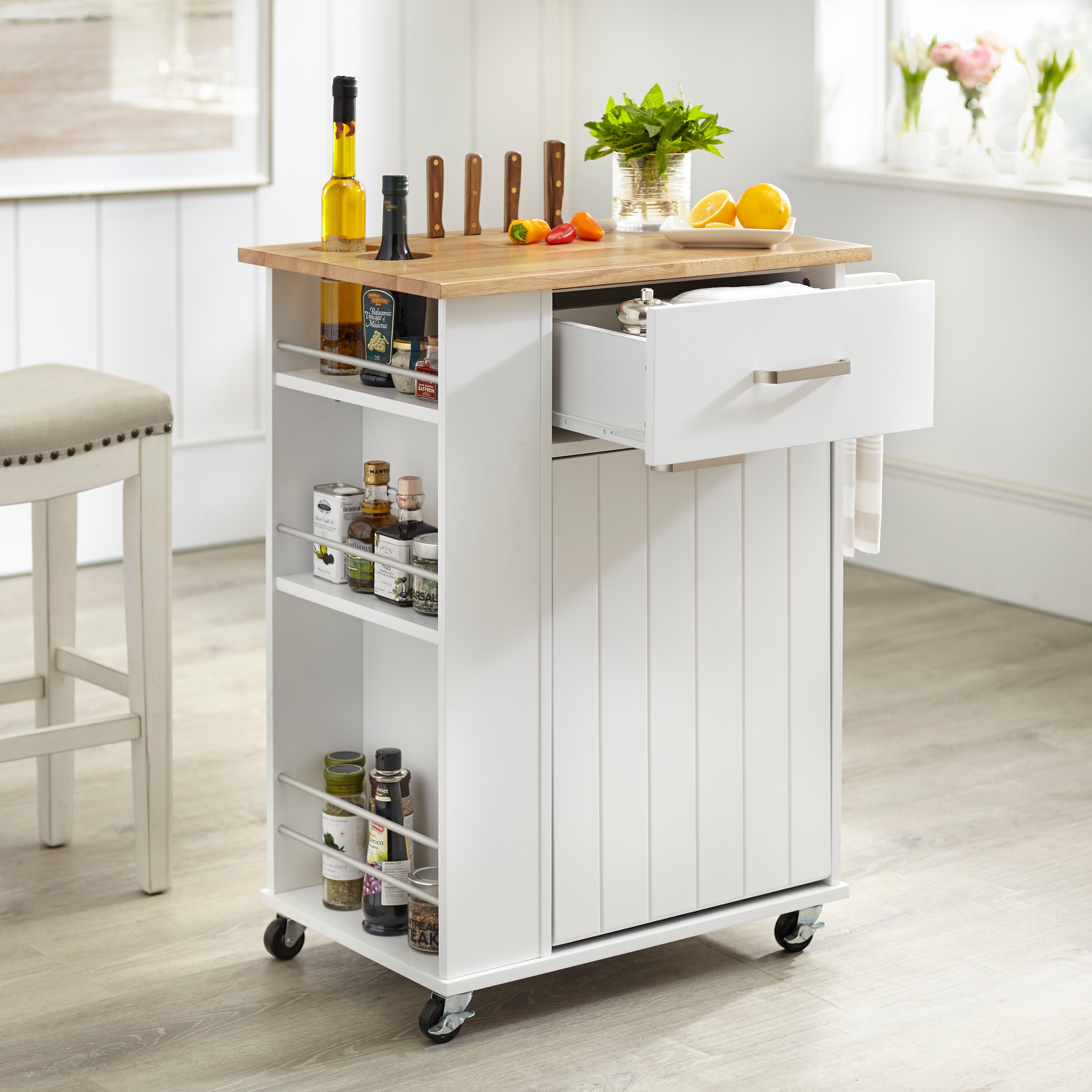 Simple living rolling sales galvin microwave cart