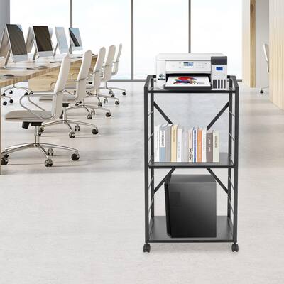 Modern 3-Tier Storage Stand Printer Shelf with Wheels