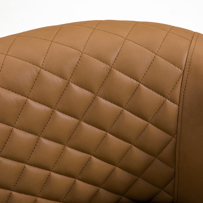 Modern Armchair Faux Leather Nailhead Trim Swivel Accent Chair
