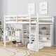 preview thumbnail 22 of 26, Loft Bed with 8 Storage Shelves and Built-in Ladder Full - White