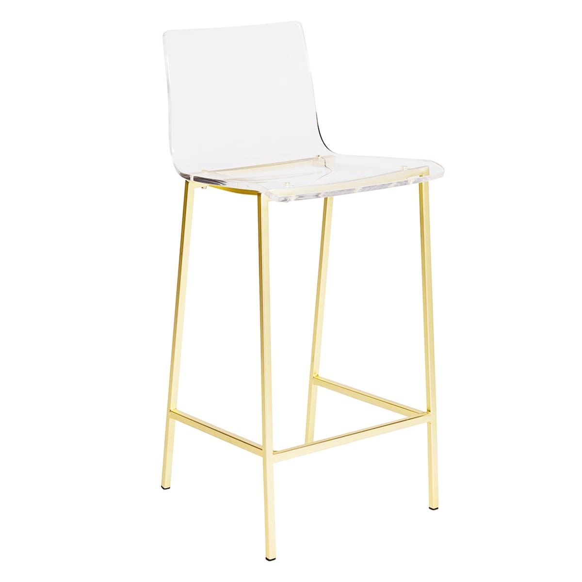 MH Felix Acrylic Stool with Gold Base - Set of Two