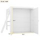 preview thumbnail 5 of 7, Full Size Loft Bed with Desk(U-Shaped) & Storage Shelves & Wardrobe for Kids/Teen/Adults, Wooden Bedframe with Safety Guardrails