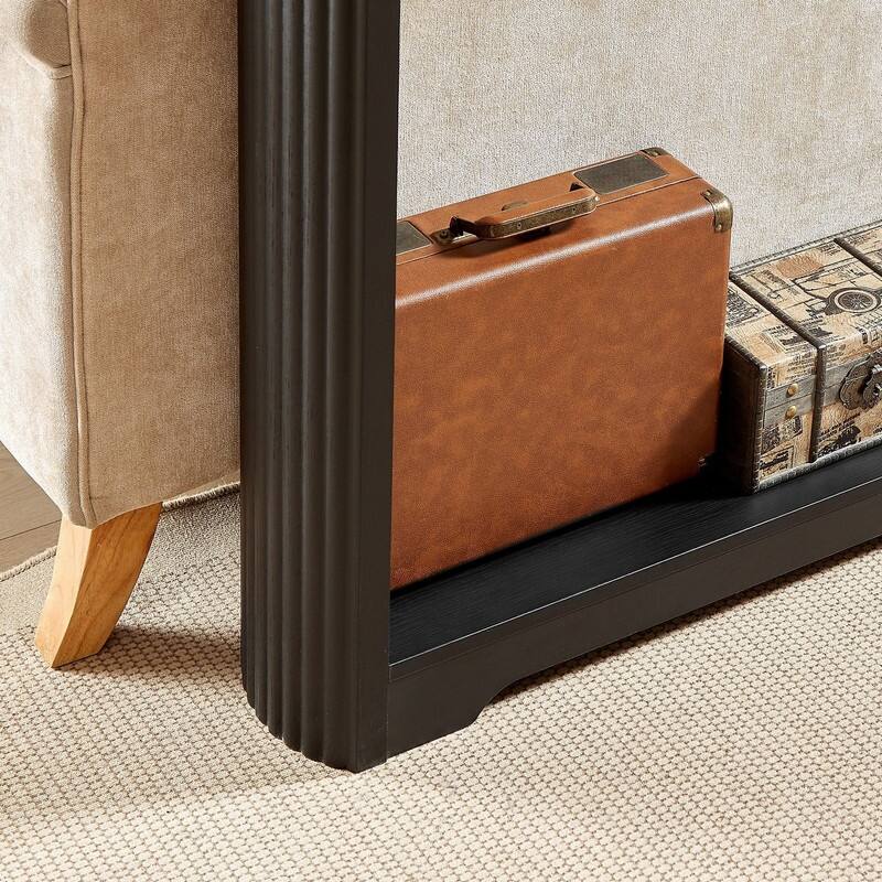 70.1" Narrow Wooden Sofa Table with Corrugated Texture for Entranceways and Living Room Décor