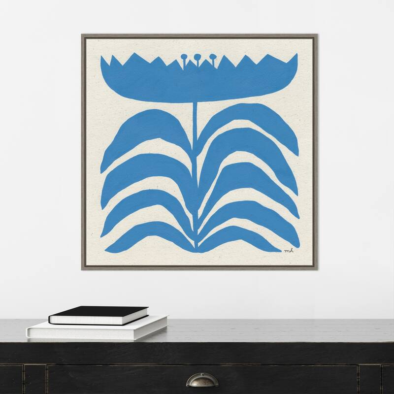 Delighted III Blue by Moira Hershey Framed Canvas Wall Art Print