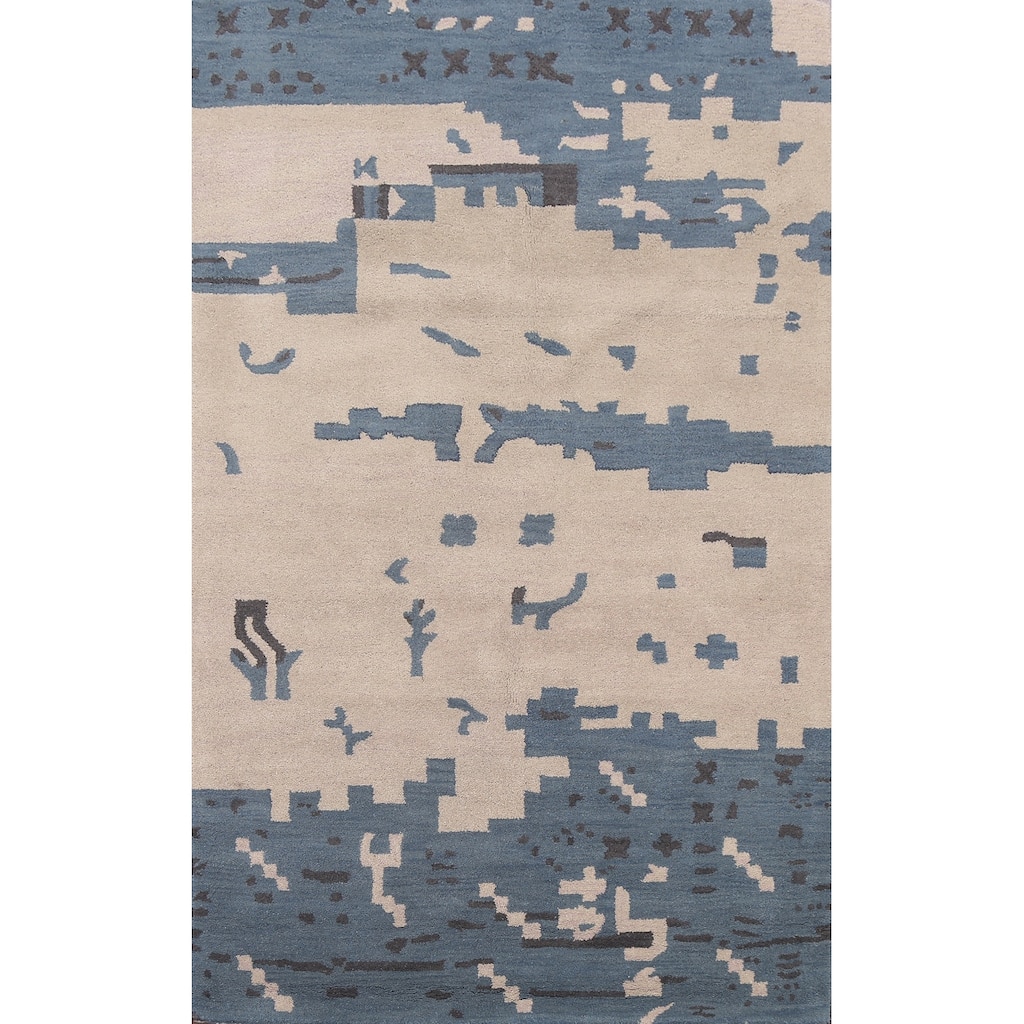 Abstract Modern Oriental Wool Area Rug Hand-tufted Decorative Carpet - 5'0" x 8'0"
