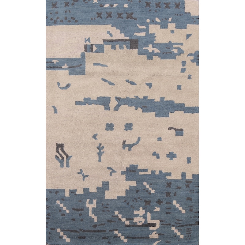 Abstract Modern Oriental Wool Area Rug Hand-tufted Decorative Carpet - 5'0" x 8'0"