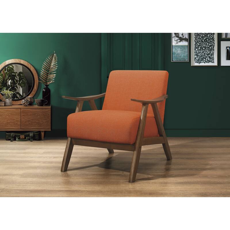 Orange Modern Upholstered Armchair 1pc Accent Chair