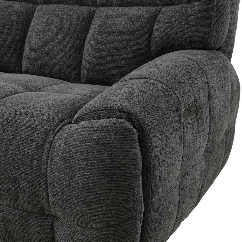 Furniture of America Aurei Modern Reclining Sectional with Console and USB Ports