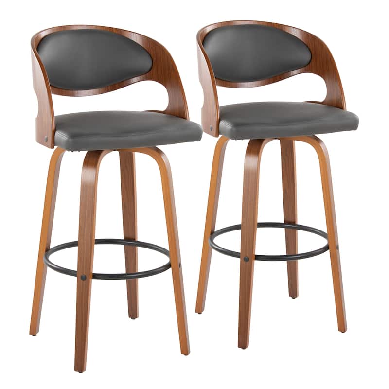 Carson Carrington Visby 30" Fixed-Height Bar Stool with Bent Wood Legs (Set of 2)