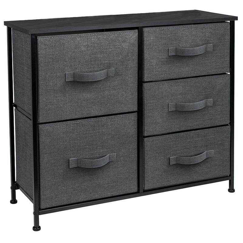 Dresser w/ 5 Drawers - Furniture Storage Tower Unit for Home, Bedroom
