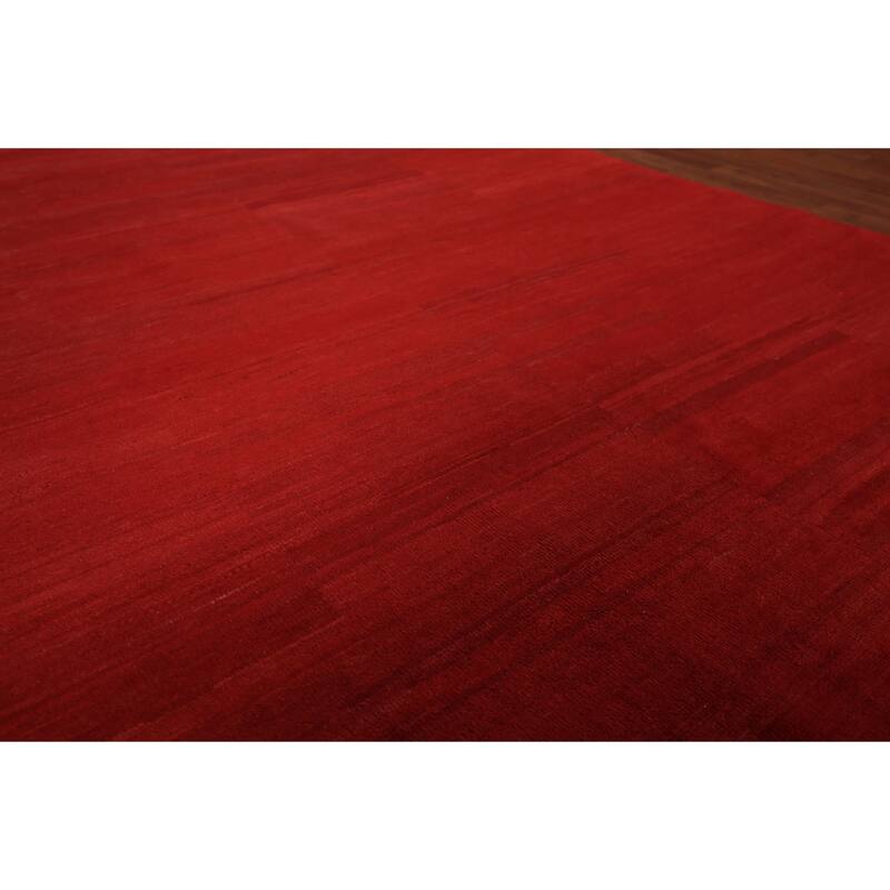 Red Modern Gabbeh Oriental Area Rug Handmade Wool Carpet - 6'8" x 9'9"