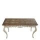preview thumbnail 17 of 20, White Wood Intricately Carved Scroll Console Table with Brown Wood Top