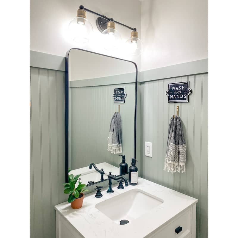 Highland Rounded Corner Vanity Mirror - Black