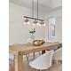 preview thumbnail 8 of 16, Marsie Mid-Century Modern 6-light Chandelier Linear Orb Glass Farmhouse Kitchen Island Pendant Lights Dining Room