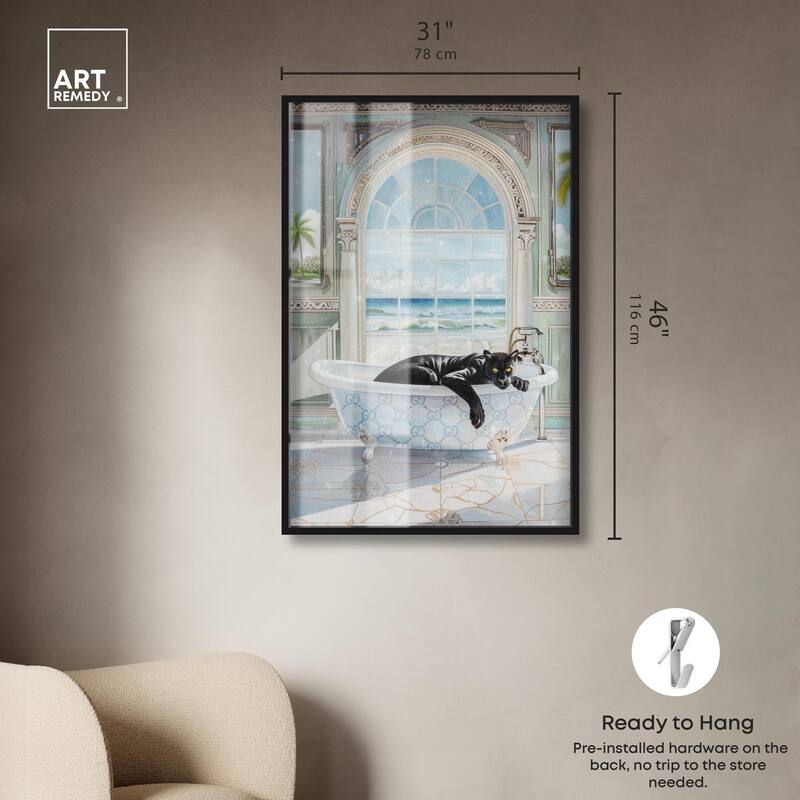 Panther Arch Bathroom Glam Shadowbox by Art Remedy