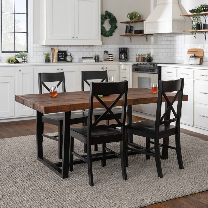 Middlebrook Solid Wood 5-Piece Dining Set with X-Back Chairs