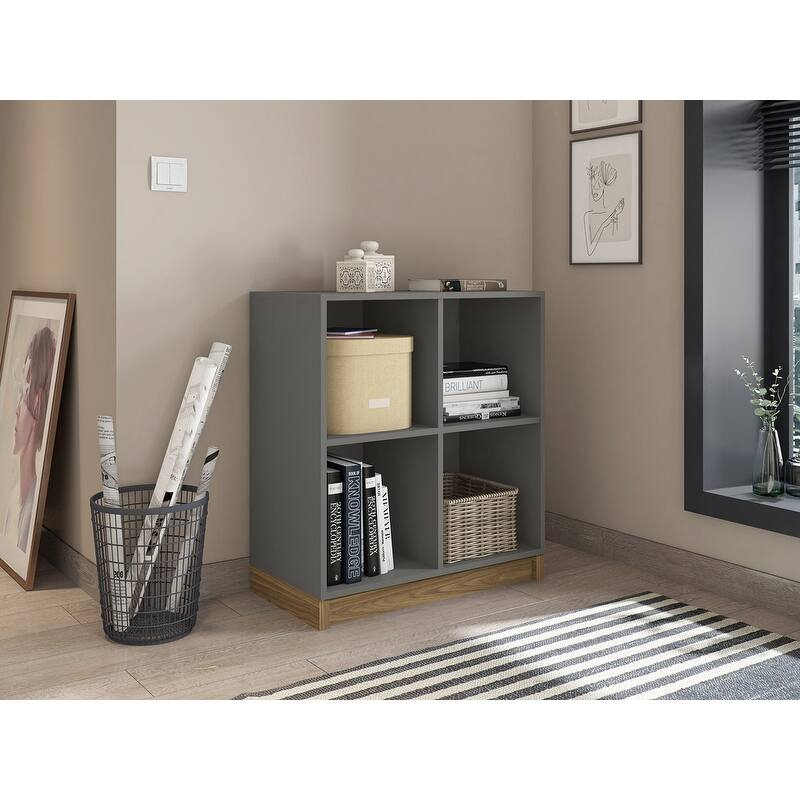 Lider Design Modern Cube Low Bookshelf Open Display Storage Shelves Shoe Storage and Organizer for Bedroom and Home Office