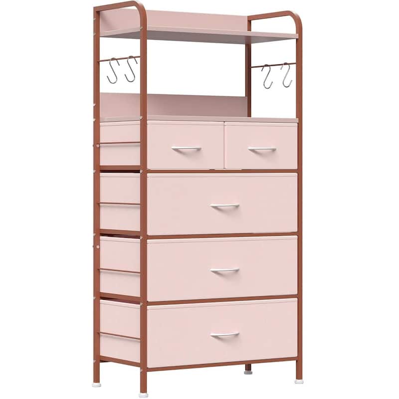 Dresser for Bedroom,Fabric Dresser Storage Tower with 5 Drawers