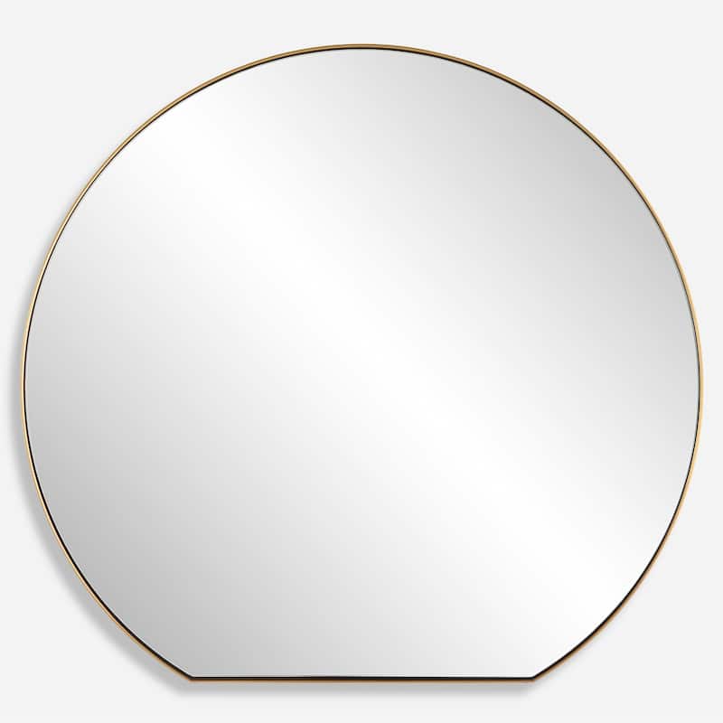 Stainless Steel Framed Wall Mirror - 30" - Brass Finish
