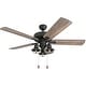 preview thumbnail 14 of 15, 52" The Gray Barn Stormy Grain Farmhouse Aged Bronze LED Ceiling Fan with Remote Control