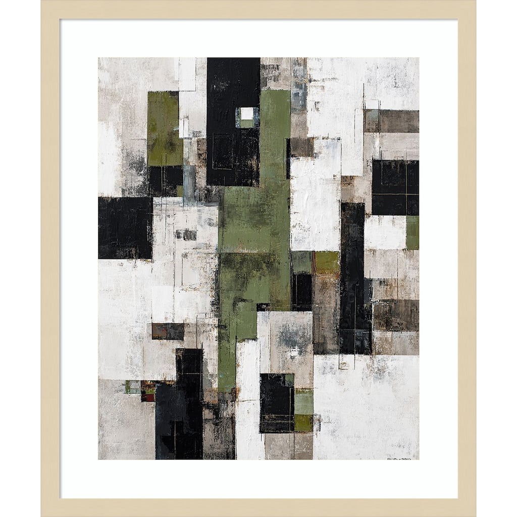 Blue Gold Abstract Watercolor Marble Elegant Fluid by Tradelink inhouse artist Wood Framed Wall Art Print