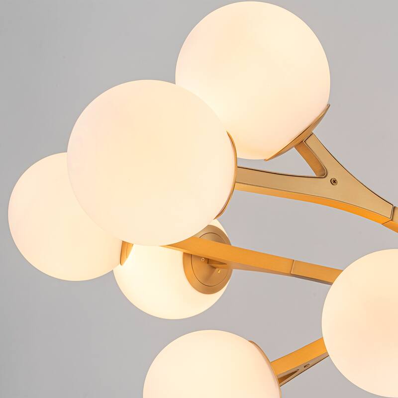 18 - Light Modern Dimmable Bubble Sputnik Linear Globe Chandelier - W68.11"