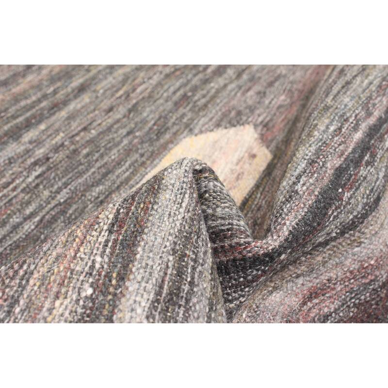 ECARPETGALLERY Flat-Weave Ankara FW Charcoal Wool Kilim - 5'1 x 7'7