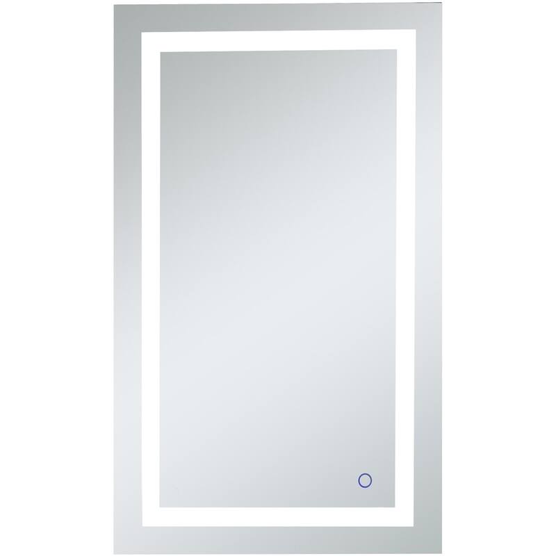 Elegant Lighting Helios 40" x 24" Rectangular Frameless Wall Mounted - Silver