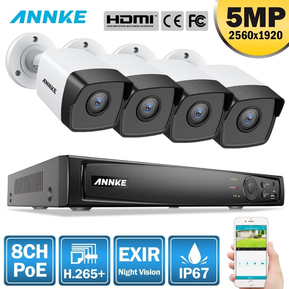 Annke 8ch Fhd 5mp Poe Network Video Security System Overstock 30590834